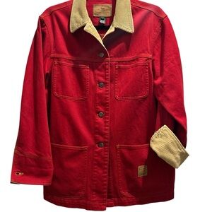 Ralph Lauren Jeans Co Red Barn Jacket Chore Coat Corduroy Trim M